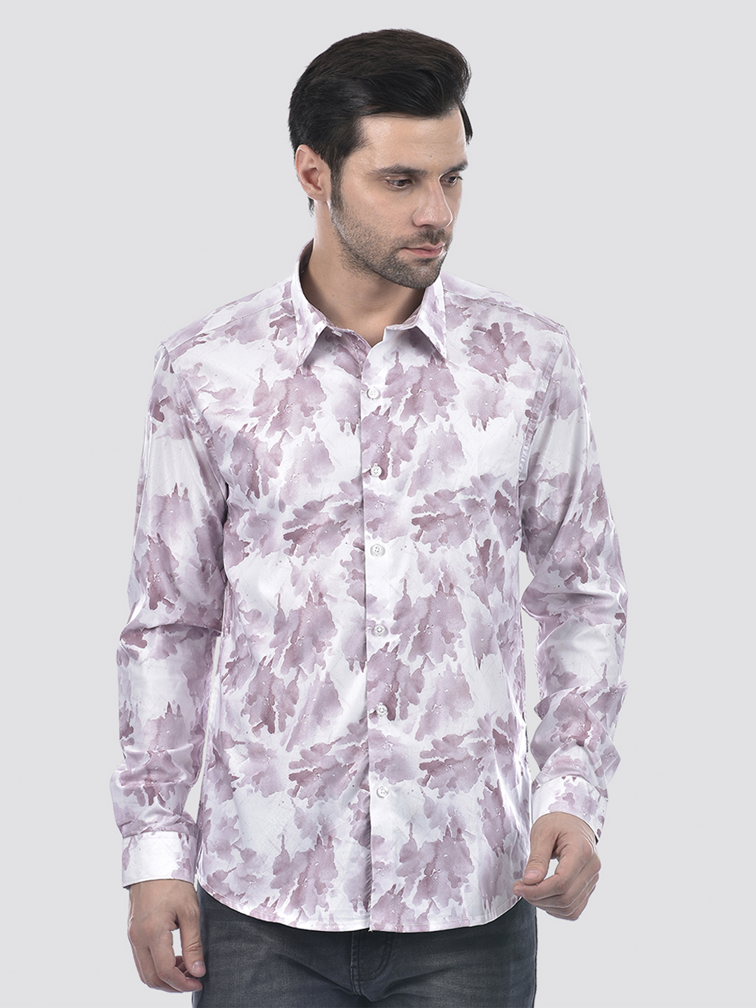 Numero Uno Men Abstract Purple Shirt